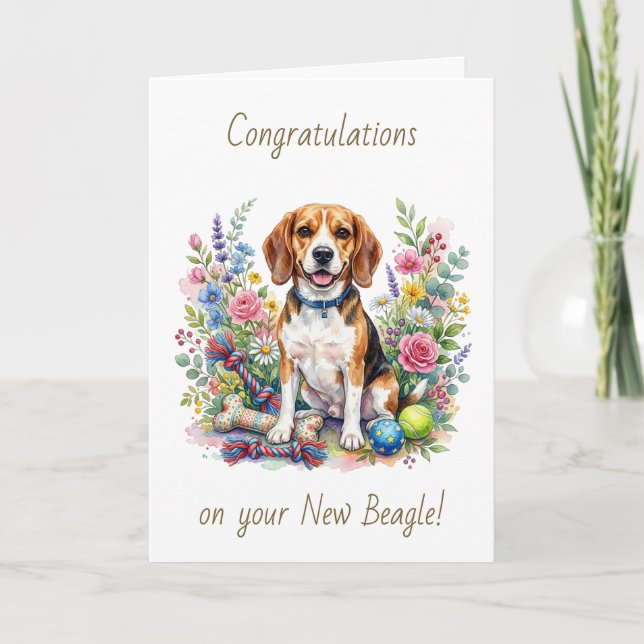 Grattis på din nya Beagle Kort (Framsida)