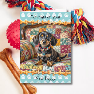 Grattis på din nya dachshundvalp kort