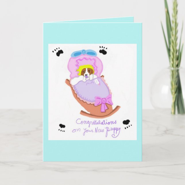 Grattis på din nya valp kort (Framsida)