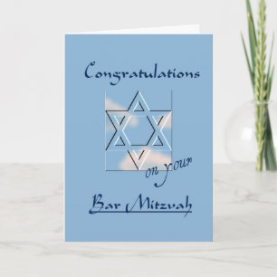 Grattis på din pub Mitzvah! - Blått Kort