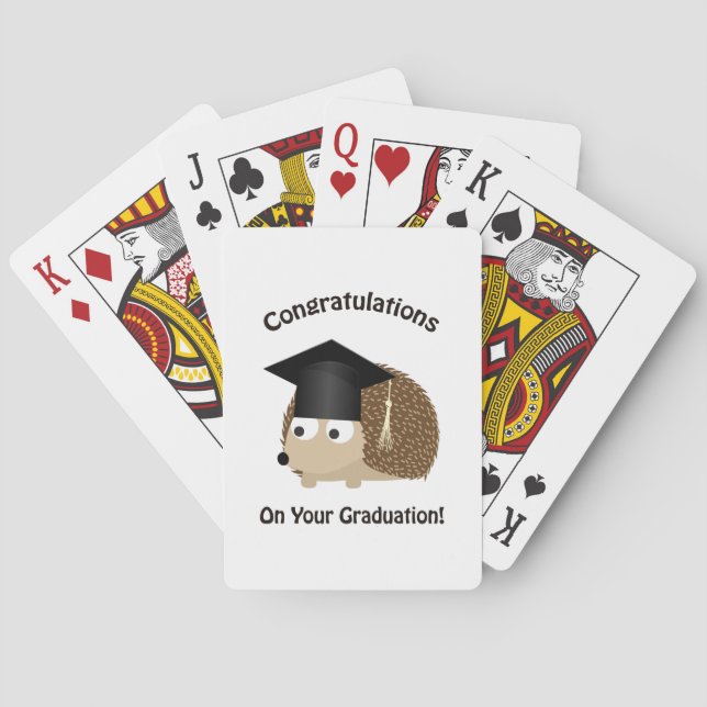 Grattis på din Studenten Hedgehog Casinokort (Baksidan)