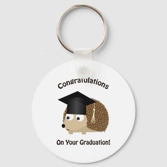 Grattis på din Studenten Hedgehog Nyckelring (Framsida)