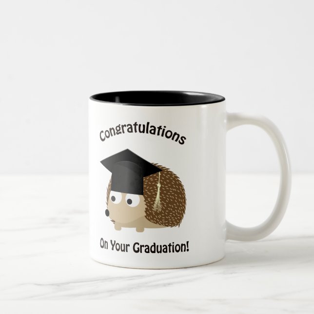Grattis på din Studenten Hedgehog Två-Tonad Mugg (Höger)