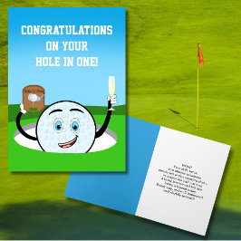 Grattis på ditt hål-i-ett golfboll Celebrerar Kort