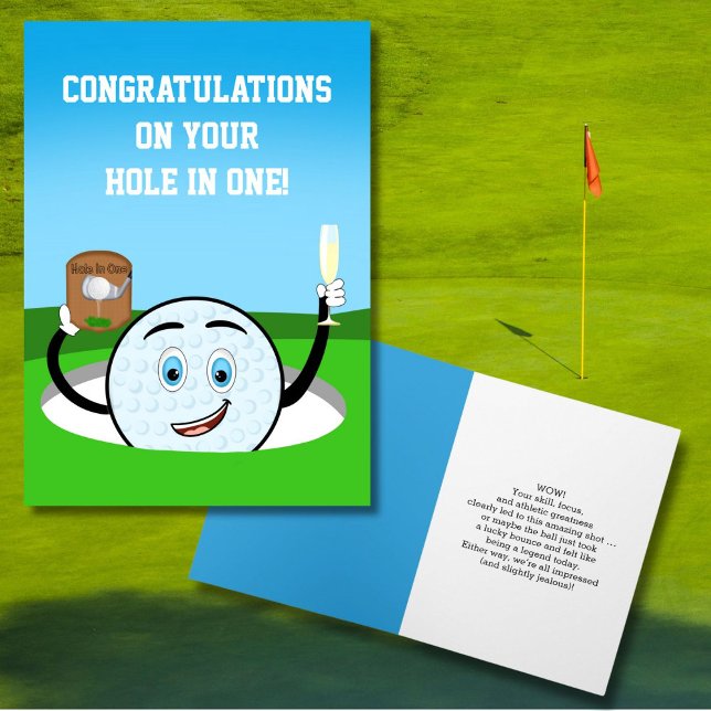 Grattis på ditt hål-i-ett golfboll Celebrerar Kort (Skapare uppladdad)