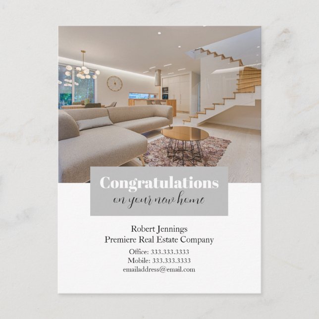 Grattis På Ditt Nya Hem Foto Postkort Vykort (Framsida)