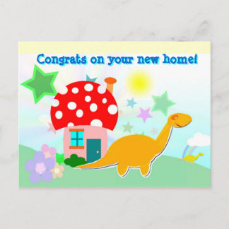 Grattis på ditt nya hem Kartong Dinos Postkort Meddelande Vykort