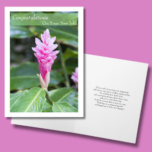 Grattis på ditt nya jobb Rosa Ginger Blomma Kort