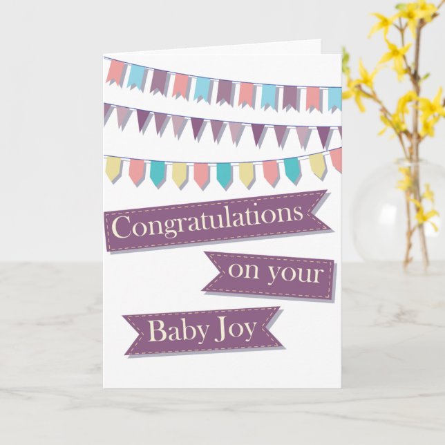 Grattis på er baby kort (Gul blomma)