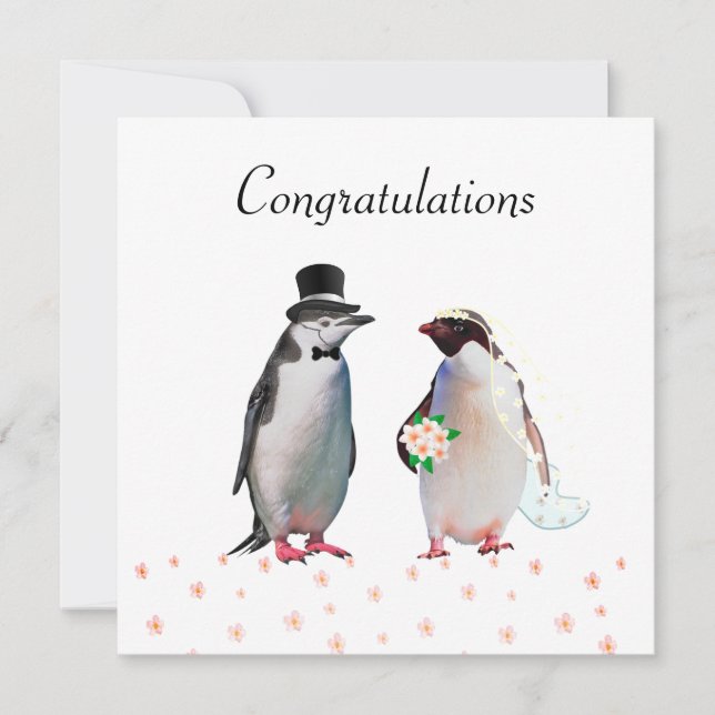 Grattis på er bröllop & pingvinpar (Framsida)