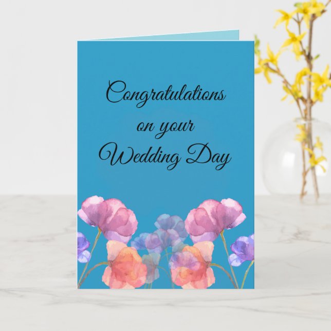 Grattis på er bröllopsdag kort (Gul blomma)