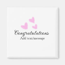 Grattis på examen med rosa hjärta akvarell a magnet