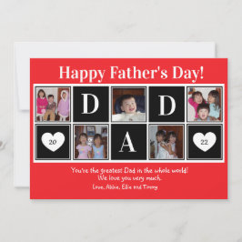 Grattis på faderns dag 5 Foto Röd Platt Greeting C Kort