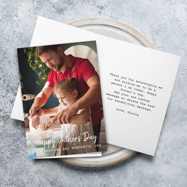 Grattis på faderns dag Fotohälsning Kort (Happy Father's Day Photo Greeting Card)