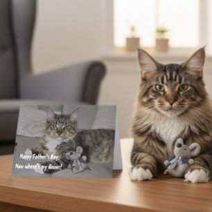 Grattis på faderns dag från katten kort