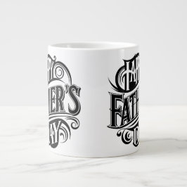 Grattis på faderns dag Slick Svart Text Design Jumbo Mugg