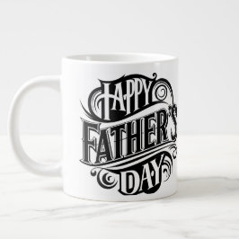 Grattis på faderns dag Slick Svart Text Design Jumbo Mugg