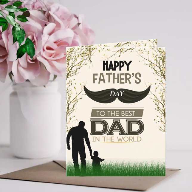 Grattis på faders dag till världens bästa pappa  helgkort (Skapare uppladdad)