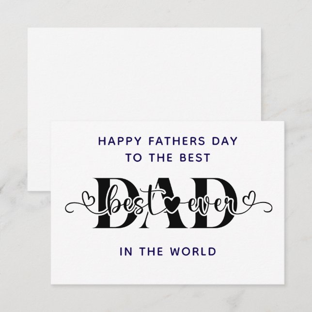 Grattis på fadersdag till den bäste kort (Fram/baksida)