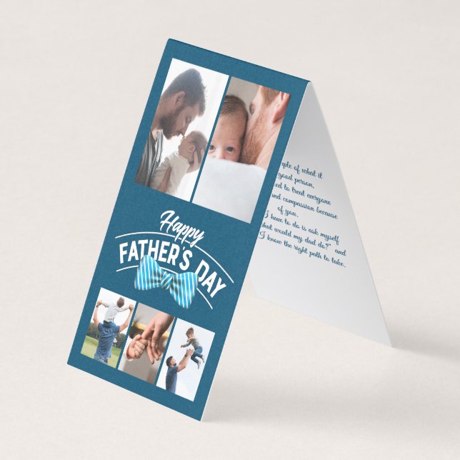 Grattis på fadersdagen 5 Fotokollage Kort (Framsida)