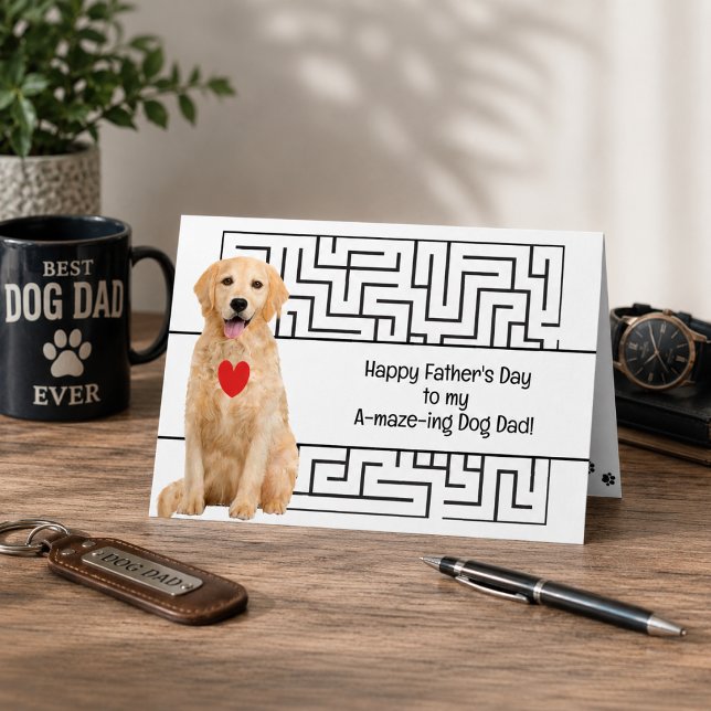 Grattis på fadersdagen Fantastisk hundpappa Anpass Helgkort (Edit the message inside to customize your card)