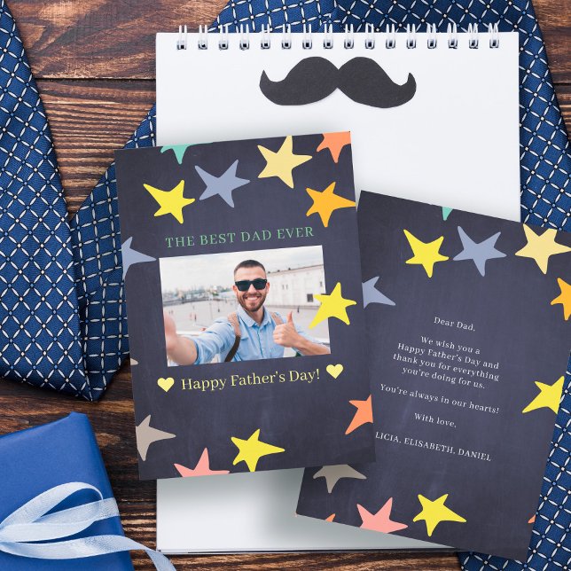 Grattis på fadersdagen foto bästa pappa någonsin kort (Skapare uppladdad)