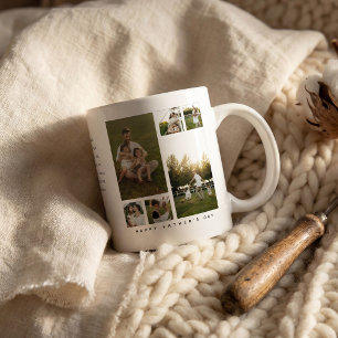'Grattis på fars dag' 6 Foto Collage Present Kaffemugg