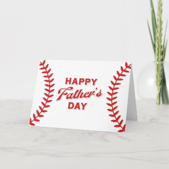 Grattis på fars dag - baseboll helgkort (Framsida)