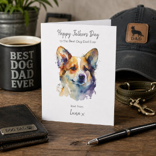 Grattis på fars dag Bästa Corgi hundpappa Personli Helgkort