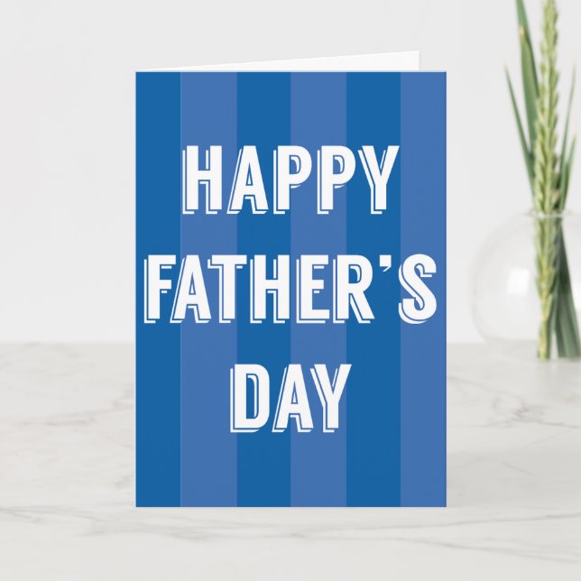 Grattis på fars dag Blå ränder - Fars dag Kort (Framsida)