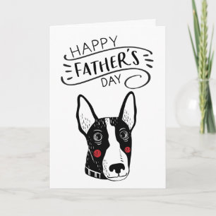Grattis på fars dag för hundpappa   Bullterrier Kort