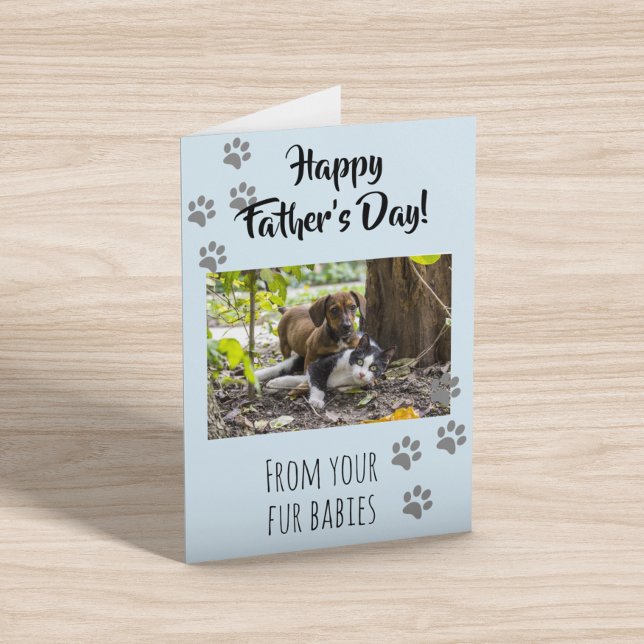 Grattis på fars dag Foto Hund Katt Husdjur Pälsbeb Kort (Skapare uppladdad)