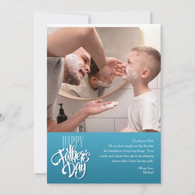 Grattis på fars dag Fotokort Julkort (Framsida)