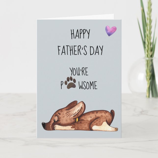 Grattis på fars dag från Den Hunden Du är fantasti Kort (Framsida)