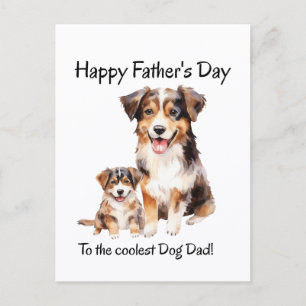 grattis på fars dag från hund till den coolaste pa vykort