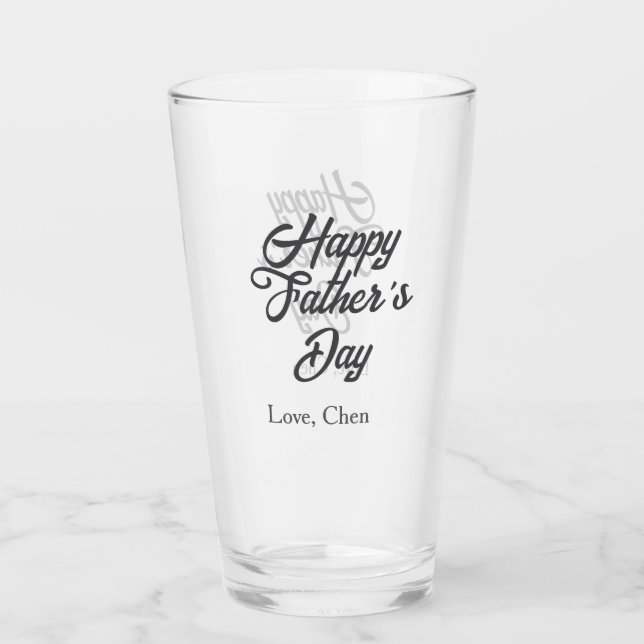 Grattis på fars dag grå namn kärlek bästa Pappa nå Glaskopp (Framsida)