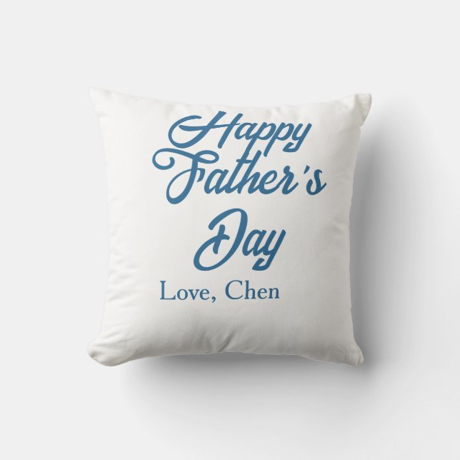 Grattis på fars dag grå namn kärlek bästa Pappa nå Kudde (Framsida)