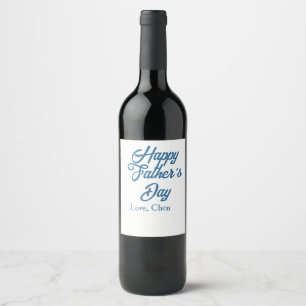 Grattis på fars dag grå namn kärlek bästa Pappa nå Vinflaska Etikett