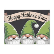 "Grattis på fars dag" Grön Gnomtrio
