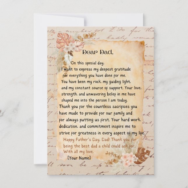 Grattis på fars dag-kort julkort (Framsida)