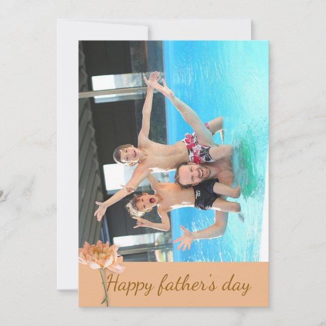 Grattis på fars dag l Modern familjefoto för honom Julkort (Framsida)