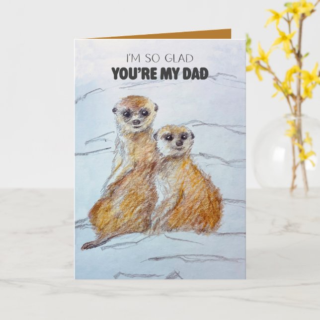 Grattis på fars dag Manguster Glad att du är min p Kort (Gul blomma)