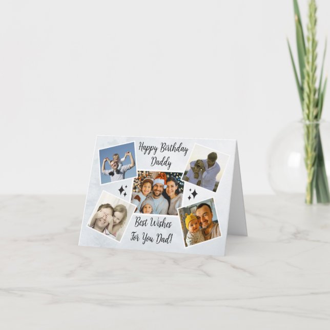 Grattis på fars dag Pappa Anpassad 5 Foto Collage  Tack Kort (Framsida)
