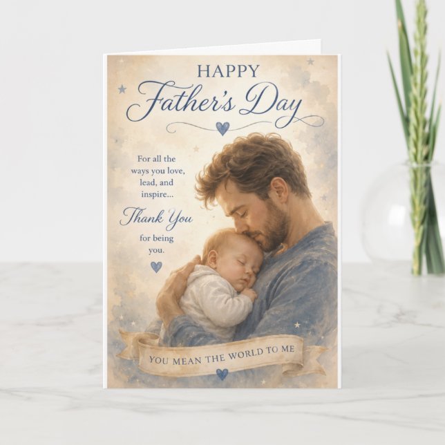 Grattis på fars dag- Pappa & Bebis Kort (Framsida)