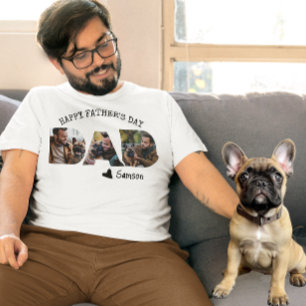 Grattis på fars dag pappa från hund fotomall t shirt