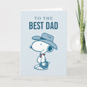 Grattis på fars dag Snoopy Pappa Cowboy Kort