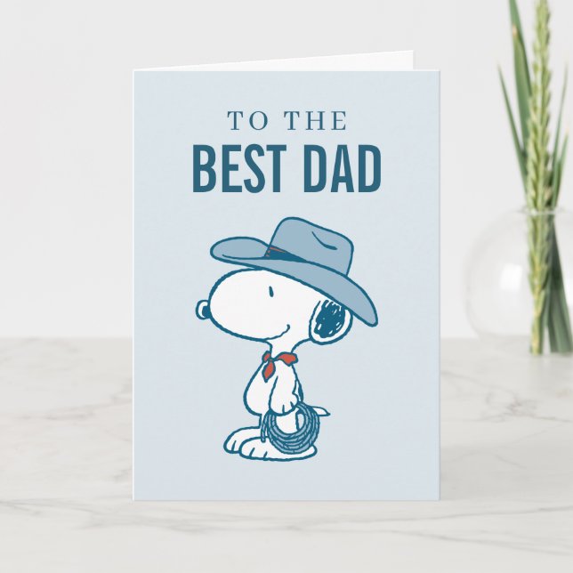 Grattis på fars dag | Snoopy Pappa Cowboy Kort (Framsida)