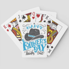 "Grattis på fars dag Tack Pappa!" Cowboyhatt spelk Casinokort