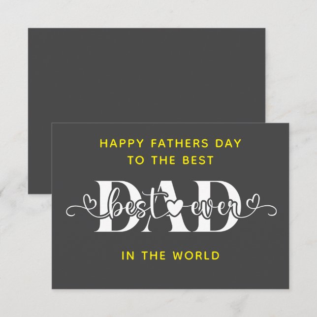 Grattis på fars dag till den bästa kort (Fram/baksida)
