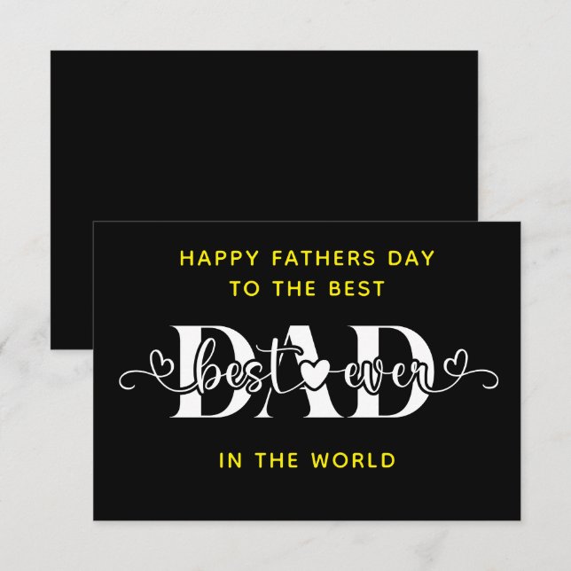 Grattis på fars dag till den bästa kort (Fram/baksida)